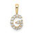 14k 1/8 carat Lab Grown Diamond VS/SI+ G+ Complete Letter G Intitial Pendant