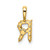 14k 1/8 carat Lab Grown Diamond VS/SI+ G+ Complete Letter R Initial Pendant