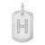 14K White Gold Diamond Initial H Dog Tag Charm