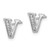 14k White Gold Diamond Initial V Earrings - EM-87FD0315-2745