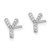 14k White Gold Diamond Initial Y Earrings - EM-488E484A-7191