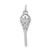 14k White Gold Diamond Lacrosse Stick Pendant