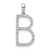 14K White Gold Diamond Letter B Initial Pendant - PM-3A28122E-8961
