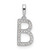 14K White Gold Diamond Letter B Initial Pendant - PM-5D048C39-6742