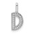 14K White Gold Diamond Letter D Initial Pendant - PM-3710FC48-3778