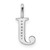 14K White Gold Diamond Letter J Initial Pendant - PM-15F28338-9428