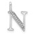 14K White Gold Diamond Letter N Initial Pendant - PM-C595797E-7310