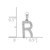 14K White Gold Diamond Letter R Initial Pendant - PM-CEB1F139-6854