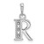 14K White Gold Diamond Letter R Initial Pendant - YC-DB0F3255-2191