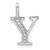 14K White Gold Diamond Letter Y Initial Pendant - PM-93422C2F-9363