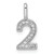 14k White Gold Diamond Number 2 Pendant - PM-2881EEDB-9433