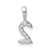 14k White Gold Diamond Number 2 Pendant - PM-A062B4D1-7466
