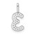 14k White Gold Diamond Number 3 Pendant
