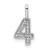 14k White Gold Diamond Number 4 Pendant