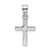 14K White Gold Diamond Shape Center Mini Cross Charm