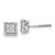 14k White Gold Diamond Square Screw Back Post Earrings - EM-8C6E71C3-6180