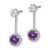 14k White Gold Diamond/Amethyst Front/Back Earrings - EM-13EA9C87-8349
