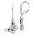 14k White Gold Diamond/Sapphire Butterfly Leverback Earrings