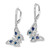 14k White Gold Diamond/Sapphire Butterfly Leverback Earrings
