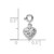 14K White Gold Diamond-cut Heart Spring Ring Charm Pendant
