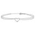 14k White Gold Double Strand Chain and Open Twisted Heart 10 inch Anklet Plus 1 inch Heart Dangle Extender