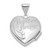 14K White Gold Dove Reversible to TOGETHER FOREVER 15mm Heart Locket