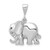 14k White Gold Elephant Charm - WC-C1A2EBEE-7331