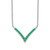 14k White Gold Emerald 18in. V-Necklace