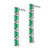 14k White Gold Emerald 5-stone Dangle Earrings