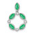 14k White Gold Emerald and Diamond Pendant - PM-41DC8709-2814