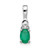 14k White Gold Emerald and Diamond Pendant - XB-14025B4C-8359