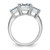 14K White Gold Emerald-cut 3-Stone Engagement Ring Mounting