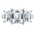 14K White Gold Emerald-cut 3-Stone Engagement Ring Mounting