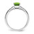 14k White Gold Emerald-cut Peridot and Diamond Ring