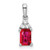 14k White Gold Emerald-shape Ruby and Diamond Pendant - PM-A6916C94-4586