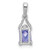 14k White Gold Emerald-shape Tanzanite and Diamond Pendant