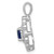 14k White Gold Fancy Diamond and .57 Sapphire Pendant