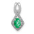 14k White Gold Fancy Diamond and Oval Emerald Pendant