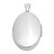 14k White Gold Fancy Half Swirl Design 26mm Oval Locket