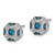 14k White Gold Fancy White and Blue Diamond Post Earrings