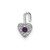 14k White Gold February Synthetic Birthstone Heart Charm