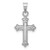 14k White Gold Fleur de Lis Hollow Cross Charm