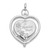 14K White Gold Floral SPECIAL MUM and Tree in Spinning Frame Reversible 15mm Heart Locket