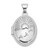 14k White Gold Footprints Reversible 19x15mm Oval Locket