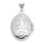 14k White Gold Footprints Reversible 19x15mm Oval Locket