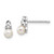 14k White Gold FW Cultured Pearl and Diamond Post Earrings - XB-C4CC601E-2182