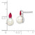 14k White Gold FWC Pearl and Ruby Post Earrings