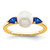 14k White Gold FWC Pearl and Sapphire Ring