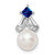 14k White Gold FWC Pearl Sapphire & Diamond Chain Slide
