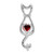 14k White Gold Garnet and Diamond Cat Pendant